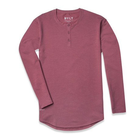 Lux Drop-Cut Long Sleeve Henley // Wine (S)