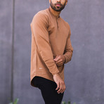 Drop-Cut Long Sleeve Henley // Toast (M)