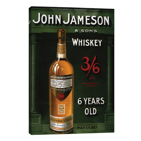 1906 John Jameson Whiskey Advert (12"W x 18"H x 0.75"D)
