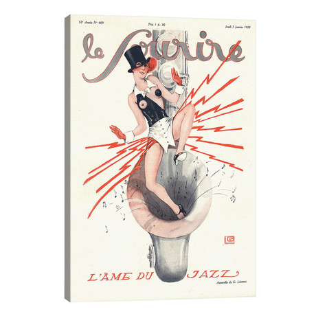 1920s Le Sourire Magazine Cover // V1 (12"W x 18"H x 0.75"D)