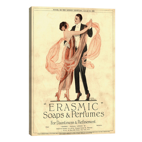 1920s Erasmic Soaps Magazine Advert (12"W x 18"H x 0.75"D)