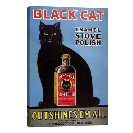 1920s Black Cat Enamel Magazine Advert (12"W x 18"H x 0.75"D)