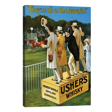 1911 Usher's Whisky Advert (12"W x 18"H x 0.75"D)