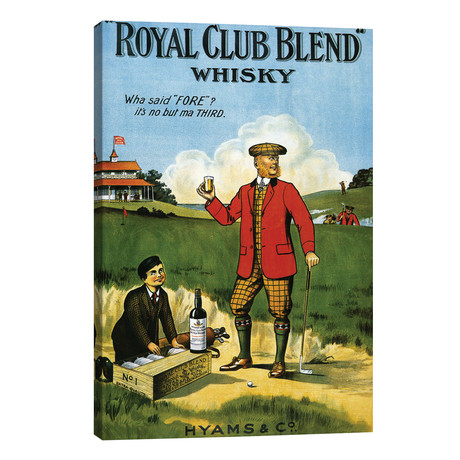 1908 Royal Club Whisky Advert (12"W x 18"H x 0.75"D)