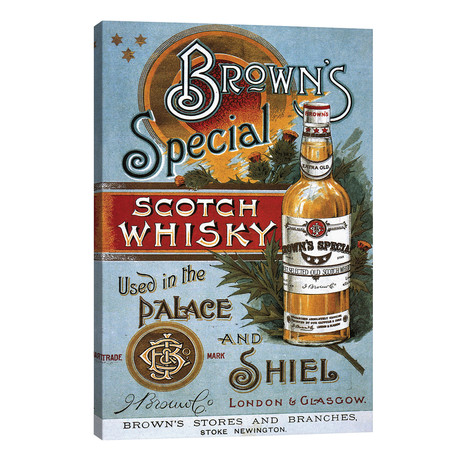 1890s Brown's Special Whisky Advert (12"W x 18"H x 0.75"D)