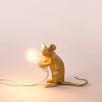 Mouse Lamp // Gold // Sitting