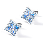 Orleans Cufflink // Silver + Blue