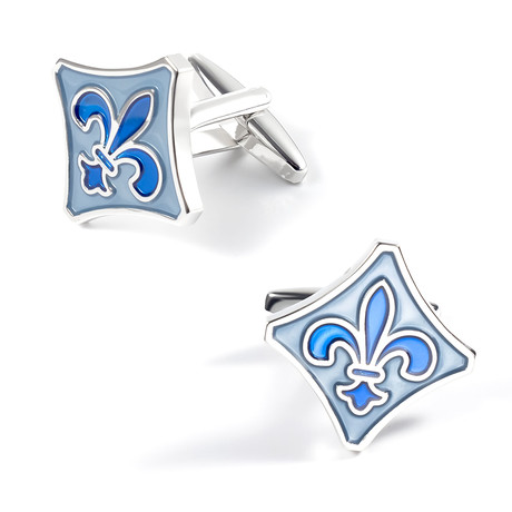 Orleans Cufflink // Silver + Blue