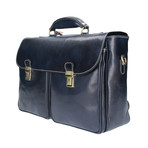 Graziano Leather Briefcase (Blue)