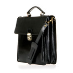 Serio Leather Briefcase (Black)