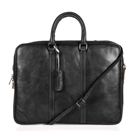 Donatello Leather Briefcase (Black)