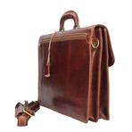 Milvio Leather Briefcase (Brown)