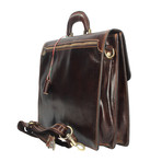 Milvio Leather Briefcase (Brown)