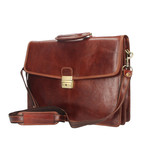 Milvio Leather Briefcase (Brown)