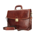 Milvio Leather Briefcase (Brown)