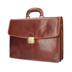 Milvio Leather Briefcase (Brown)