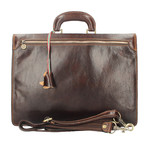 Milvio Leather Briefcase (Brown)