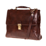 Federico Leather Briefcase (Brown)