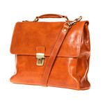 Federico Leather Briefcase (Brown)