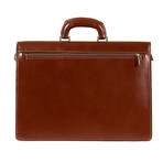 Caravaggio Leather Briefcase (Brown)