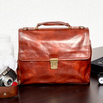 Federico Leather Briefcase (Brown)