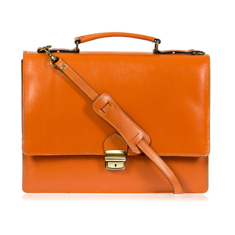 Raffaello Leather Briefcase (Cognac)