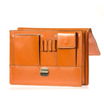 Raffaello Leather Briefcase (Cognac)