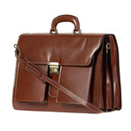 Caravaggio Leather Briefcase (Brown)