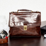 Federico Leather Briefcase (Brown)