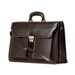 Caravaggio Leather Briefcase (Brown)