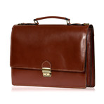 Raffaello Leather Briefcase (Cognac)