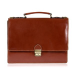 Raffaello Leather Briefcase (Cognac)