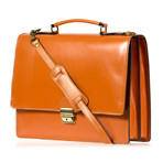 Raffaello Leather Briefcase (Cognac)