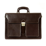 Caravaggio Leather Briefcase (Brown)