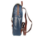 Zulio Leather Backpack (Blue + Brown)