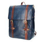 Zulio Leather Backpack (Blue + Brown)