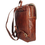 Zulio Leather Backpack (Blue + Brown)