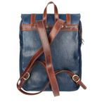 Zulio Leather Backpack (Blue + Brown)