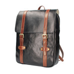 Zulio Leather Backpack (Blue + Brown)