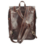 Zulio Leather Backpack (Blue + Brown)