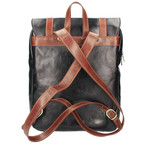 Zulio Leather Backpack (Blue + Brown)