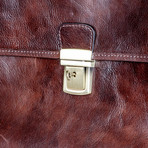 Federico Leather Briefcase (Brown)