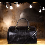 Amerigo Leather Travel Bag (Black)