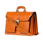 Caravaggio Leather Briefcase (Brown)