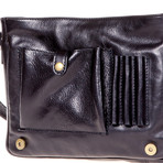 Paride Leather Handbag (Black)