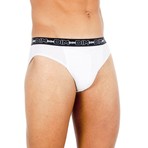 Stretch Briefs // Anthracite + White // Pack of 2 (Small)