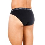 Stretch Briefs // White + Black // Pack of 2 (Small)