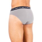 Stretch Briefs // Anthracite + White // Pack of 2 (Small)