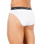 Stretch Briefs // White + Black // Pack of 2 (Small)