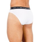 Stretch Briefs // Anthracite + White // Pack of 2 (Small)